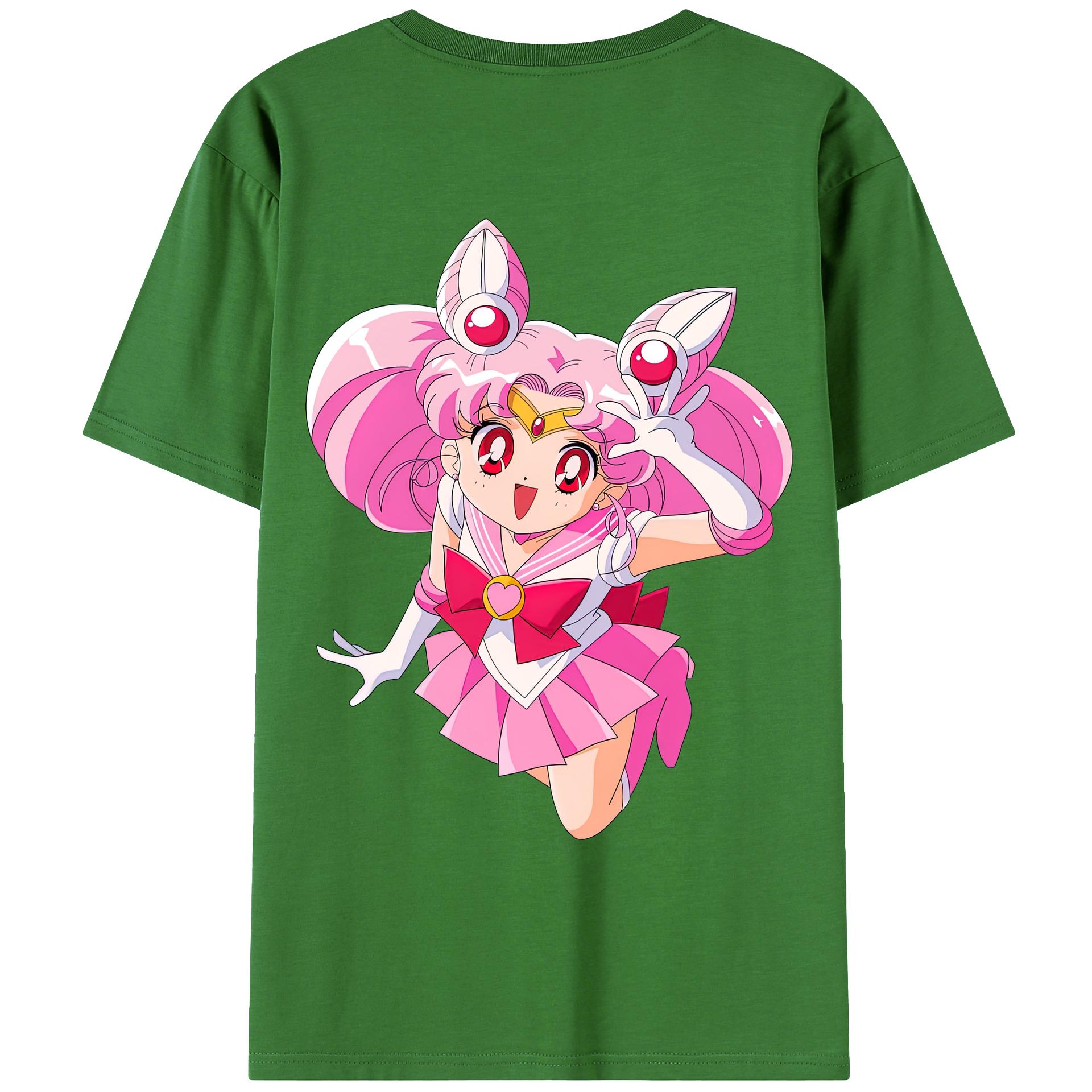 （画像用） 美少女戦士セーラームーン ちびうさ Sailor Moon Chibiusa Tsukino Usagi Small Lady Serenity レディース半袖Tシャツ(バックプリント)
